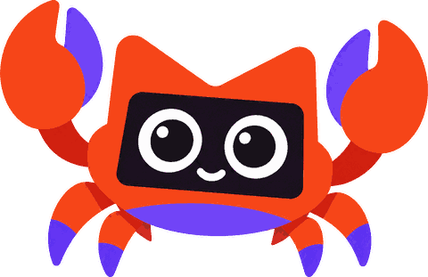 krusty, a crab mascot